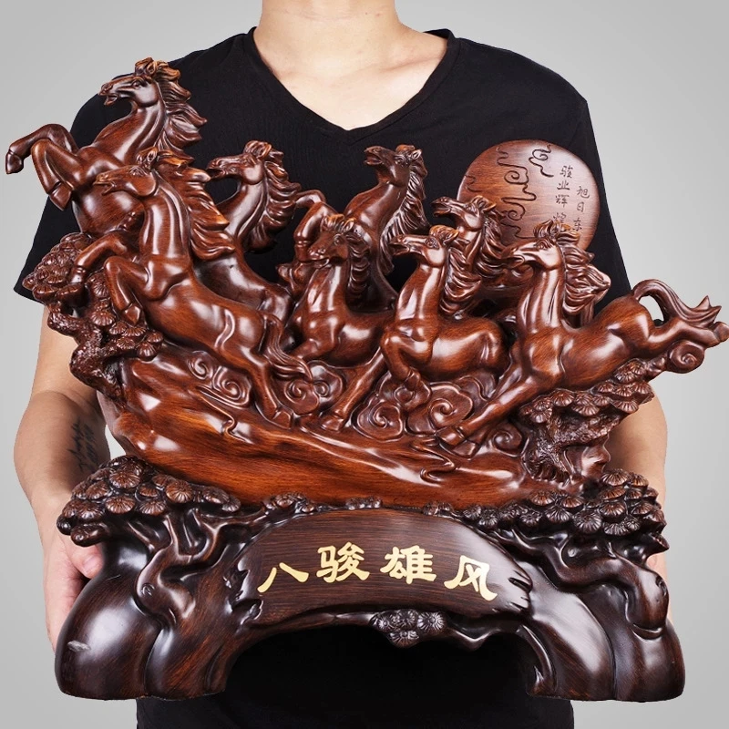 Imagem -02 - Creative Lucky Eight Horses Office Desk And Horse Decoration Resina Ornamentos Abertura Presentes Estilo Chinês