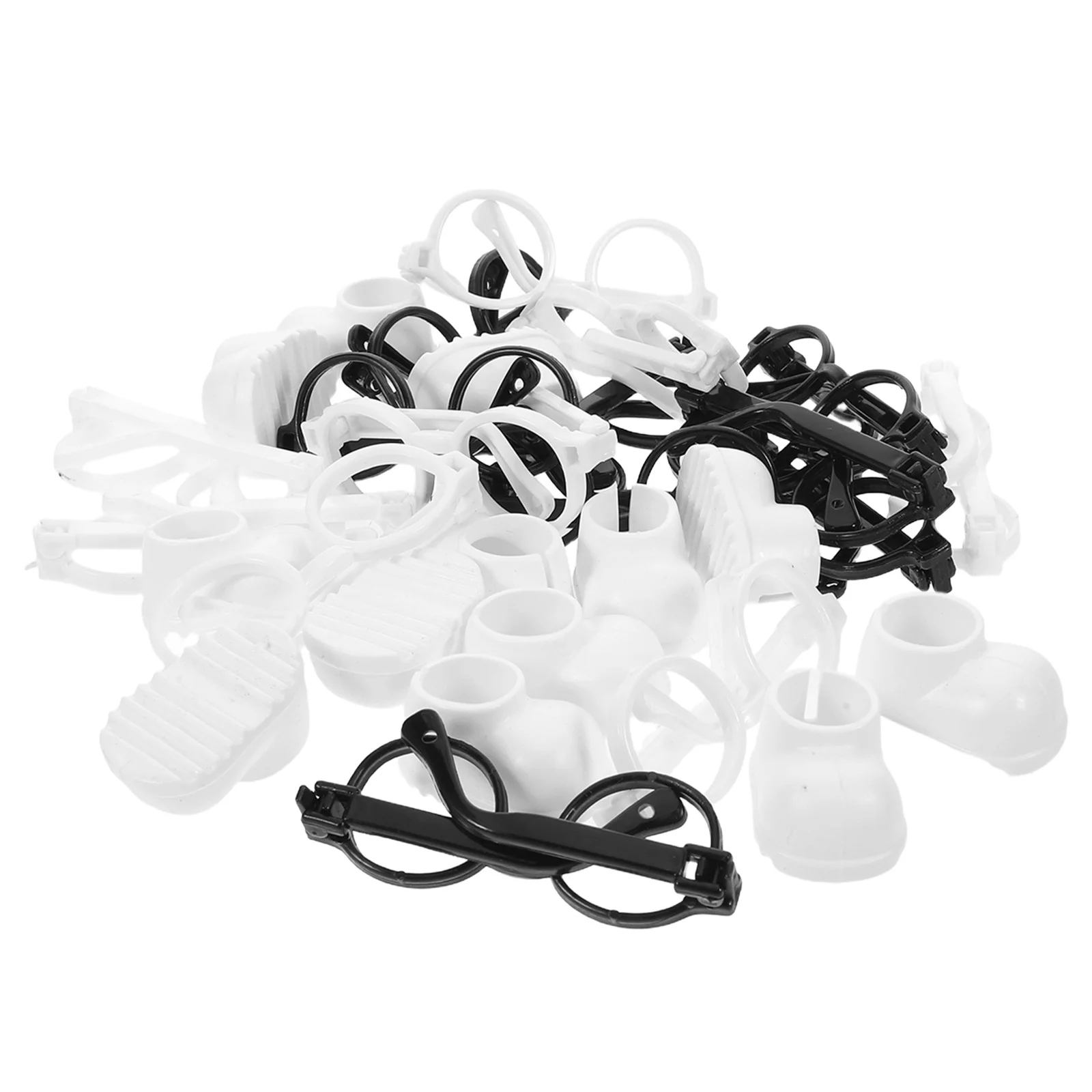 

1Set Miniature Shoes and Sunglasses for 17cm Figures Stylish Plastic Glasses Tiny Shoe Accessories