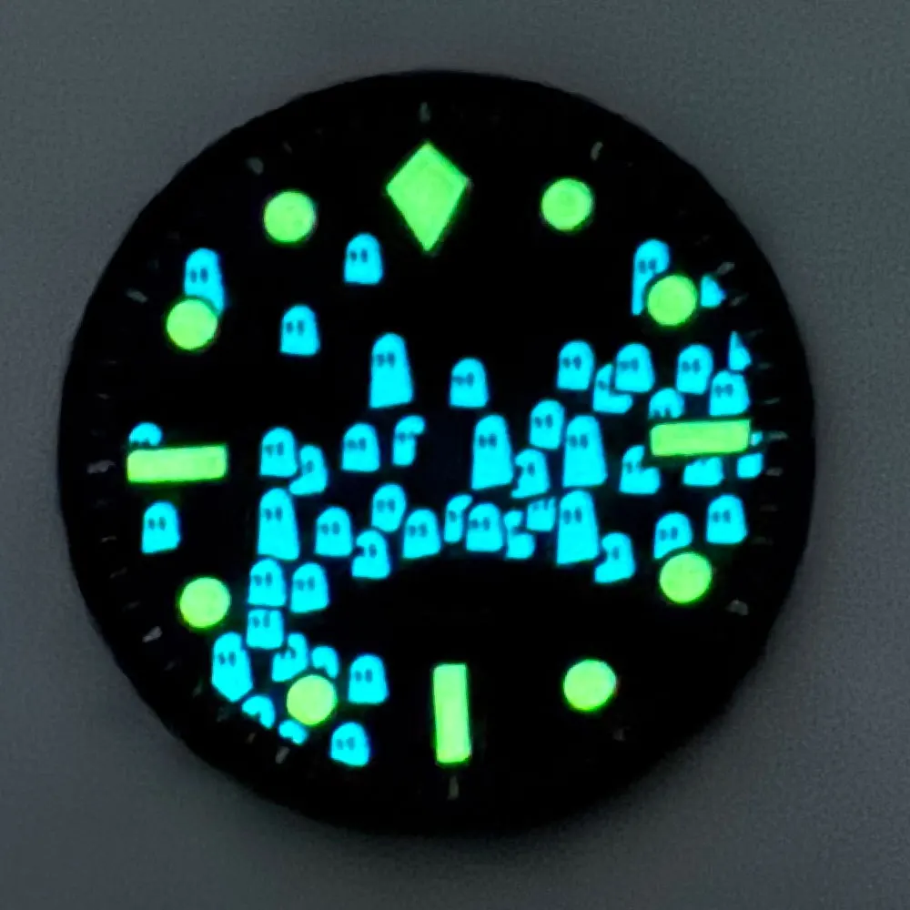 29mm Super Full Luminous Retro Dial Hand For 50- FATHOMS Watches Ghost Green Blue Lume fit NH35 NH36 Movement Dive Watch Men