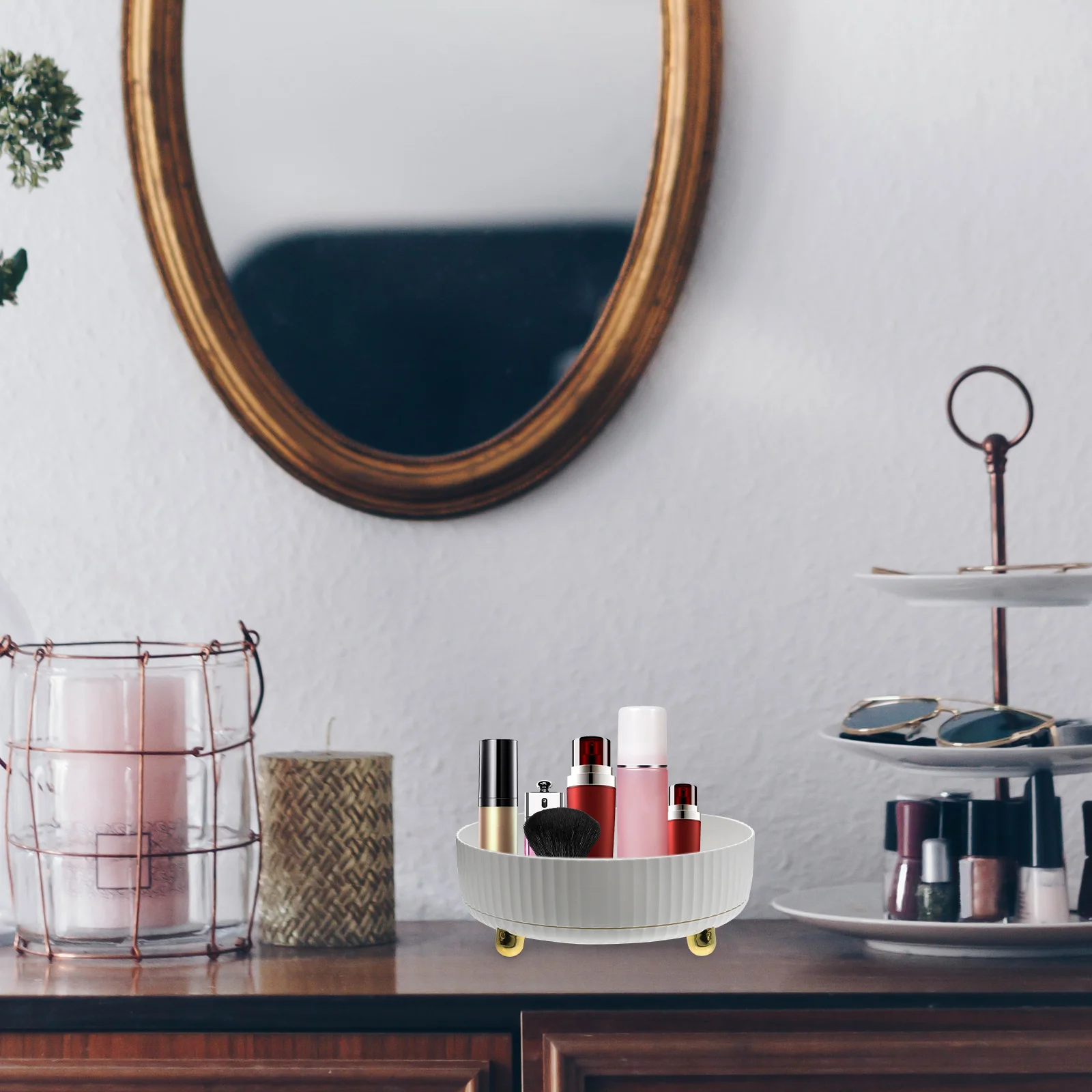 

Sturdy Cosmetics Organizer Large Capacity Design Compact Size Makeup Supply Holder for Desktop Cosmetics Holder