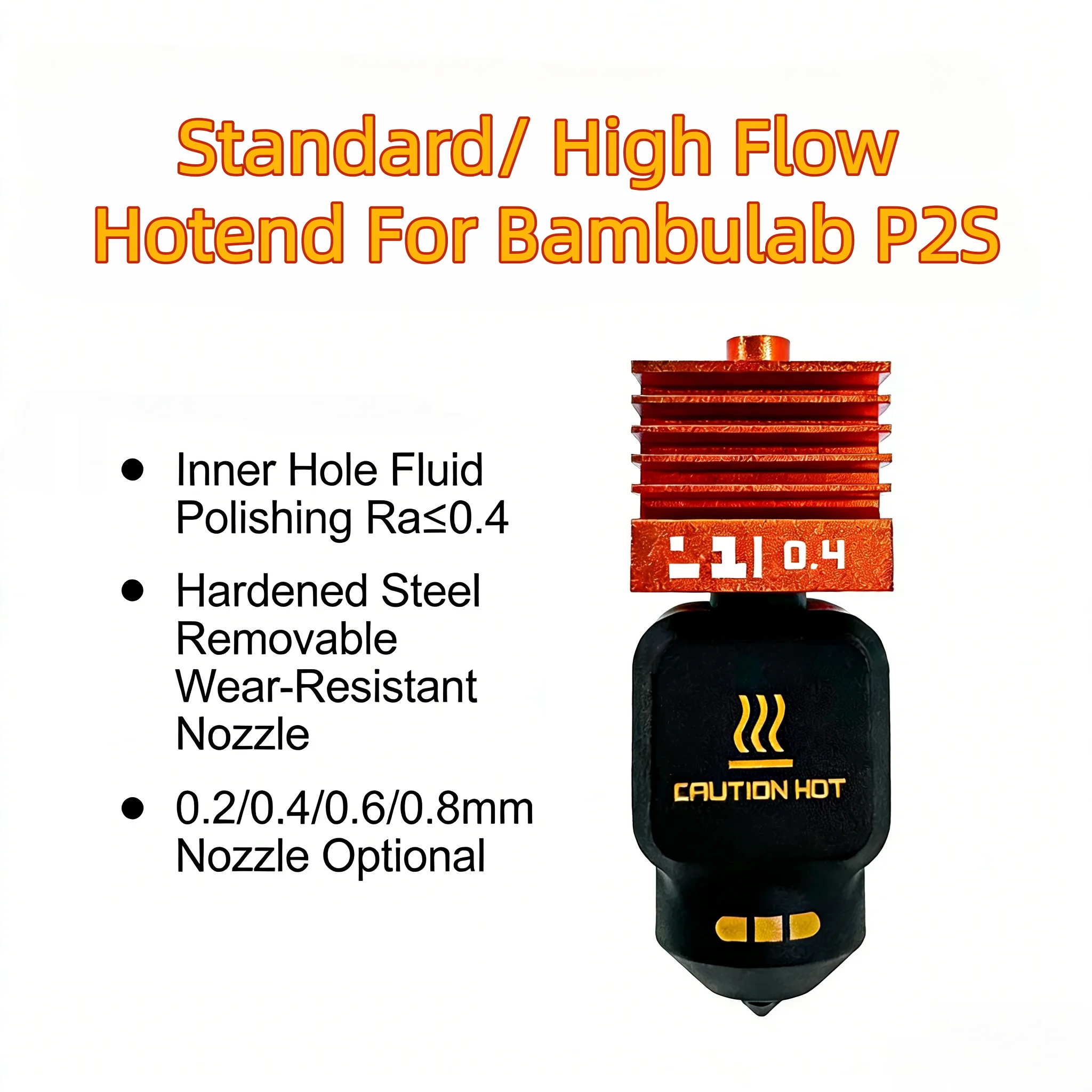 Upgraded High Flow Hotend Hardened Steel Nozzle Replacement 