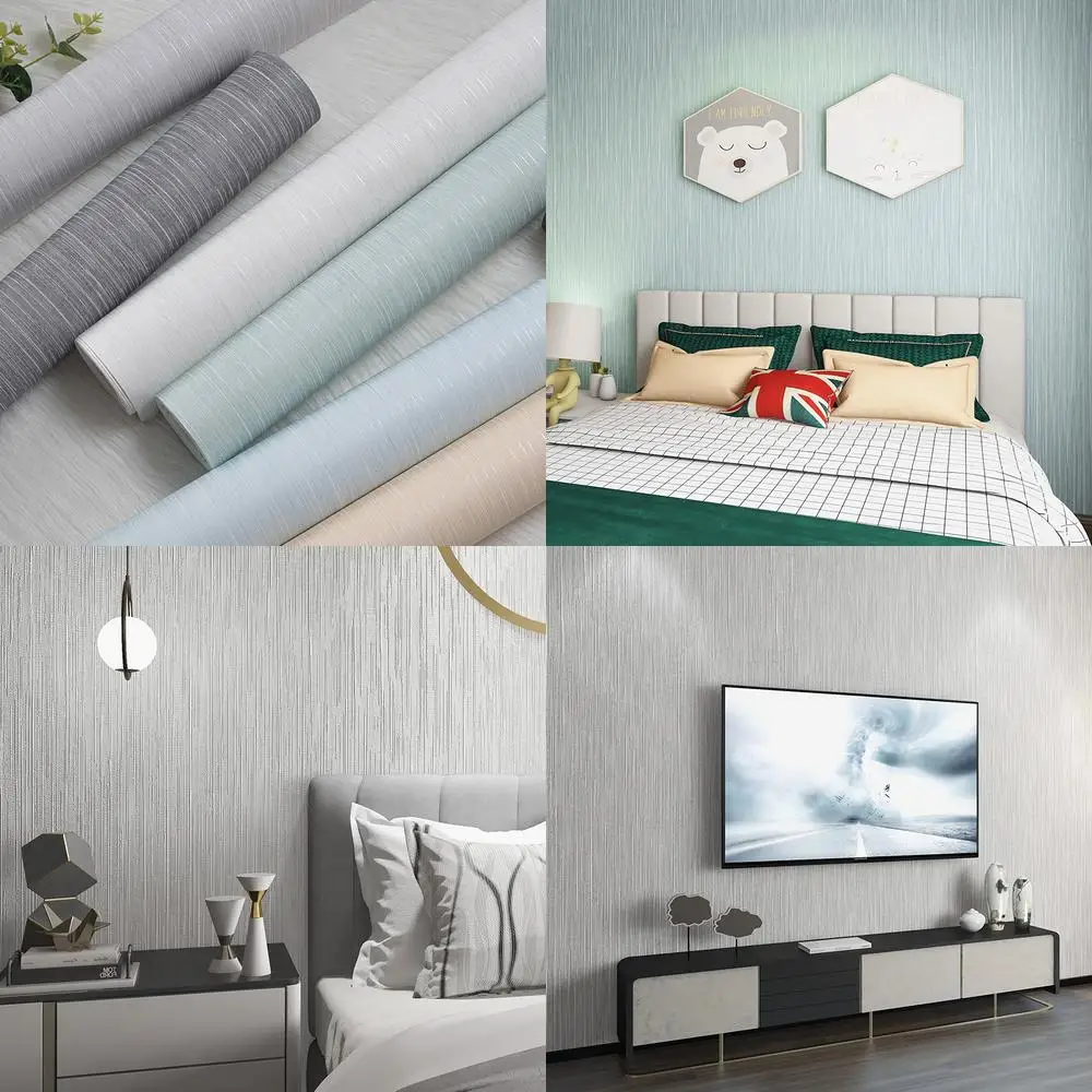 Modern Minimalist Vertical Stripe Texture Wallpaper for Bedroom Living Room Dining Room Study TV Background Wall Home Decor