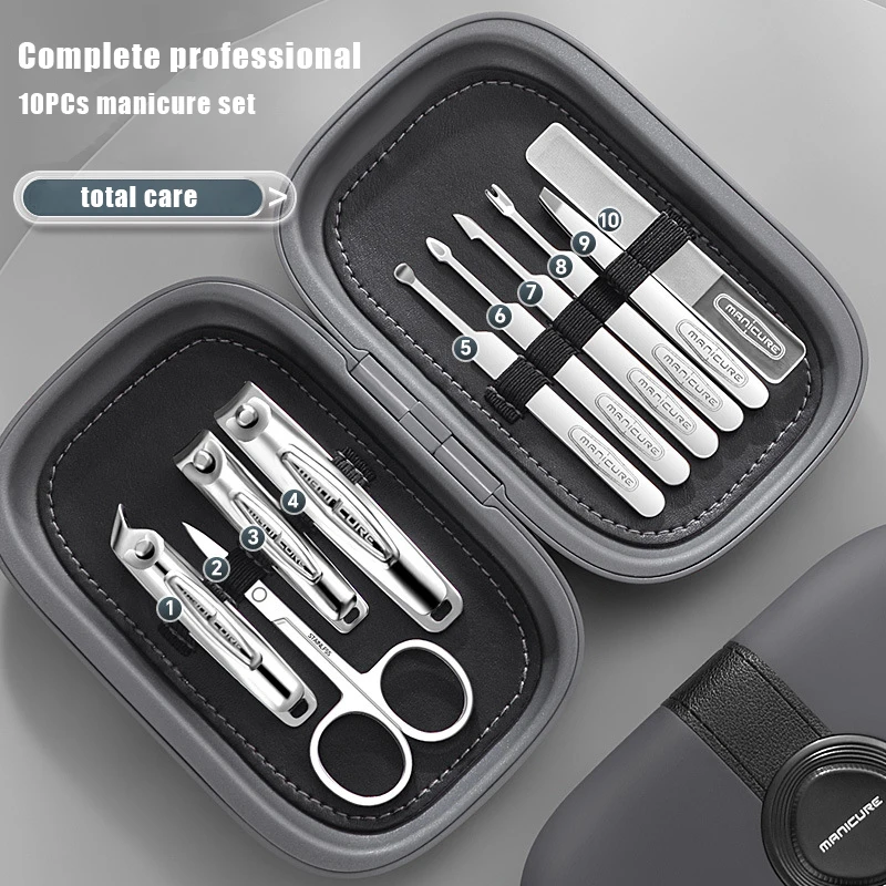 Cortadores de unhas de aço inoxidável de alta qualidade, Travel Grooming Set, ferramentas de cuidados pessoais para unhas de mãos e pés