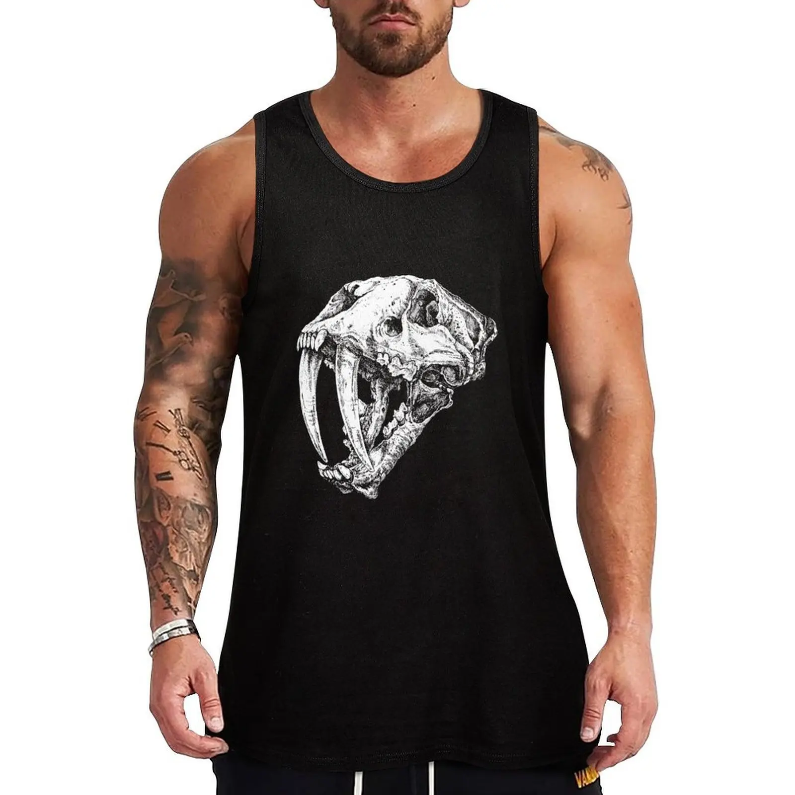 Sabertooth Skull - Smilodon Skull - white Tank Top Ultra Soft Tank Top Comfort Breathable Sleeveless