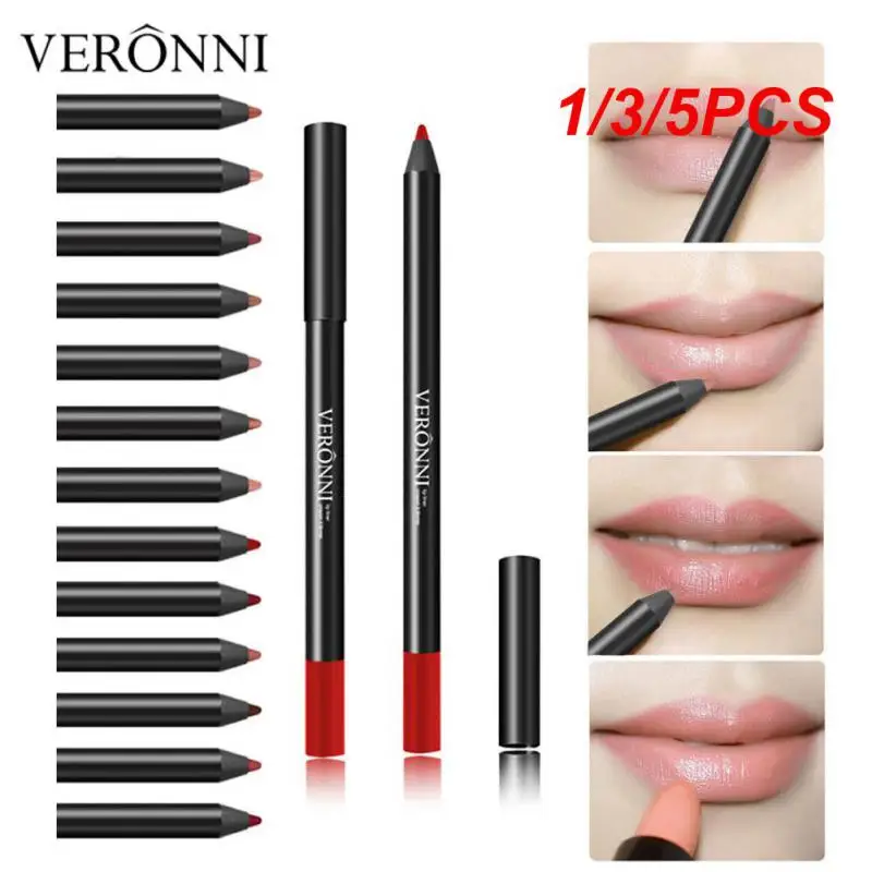 1/3/5PCS Texture opaca Rossetto liscio Matita Impermeabile a prova di sudore e senza sbavature Rossetto Trucco Contorno Labbro opaco duraturo