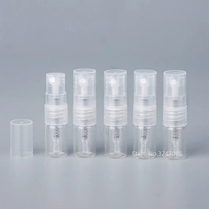 

1ml 2ml Refillable Mini Portable Perfume Bottle Empty Transparent Glass Sample Perfume Spray Bottle for Travel