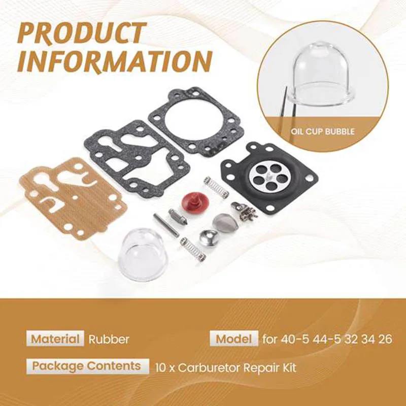 Hot sale Carburetor Repair Kit for 40-5 44-5 32 34 26 Brush Cutter Grass Trimmer Replacement Parts