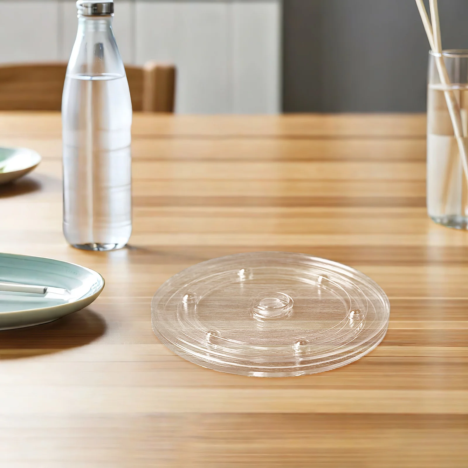 

Rotary Turntable Transparent Acrylic 360 Degree Rotating Plate Kitchen Spice Holder Clear Storage Tray Organizer Counter Stand