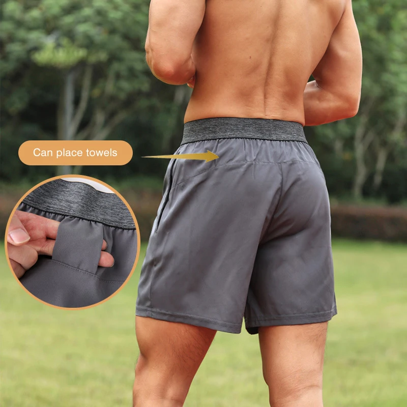 Summer Sports Shorts Men Casual Loose Basketball Running Elastic Thin Section Breathable Quick Drying Fitness Quarter Pants