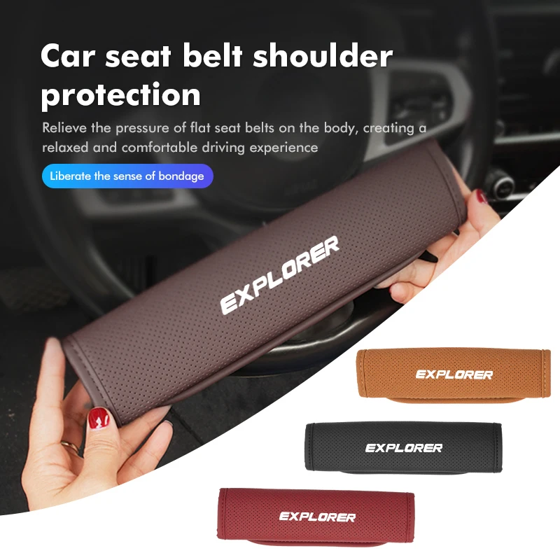 For Ford Car Seat Safety Belt Cover Soft PU Protector Shoulder Strap Pad mk2 mk3 Ranger Mondeo mk4 S-MAX Kuga Mustang Fusion
