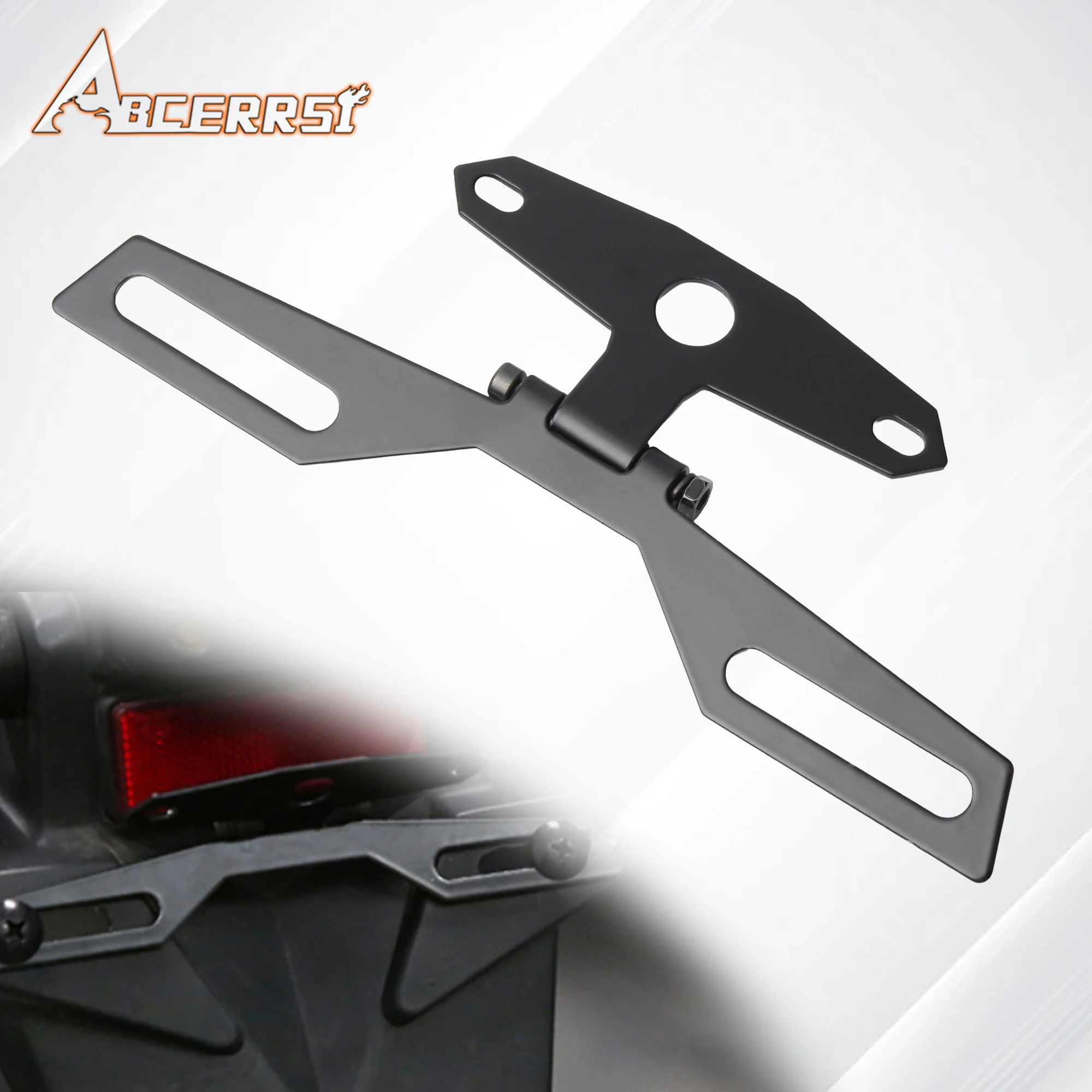

ATV UTV Universal Motorcycle License Plate Bracket Taillight Mounting Bracket Foldable License Plate Frame Bracket Scooter Parts