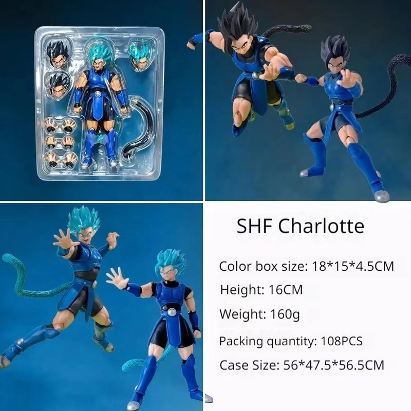Figura de Ação Colecionável Anime Dragon Ball Legends Shallot Super Saiyan Blue com Cabeças, Mãos e Partes de Cauda Extras