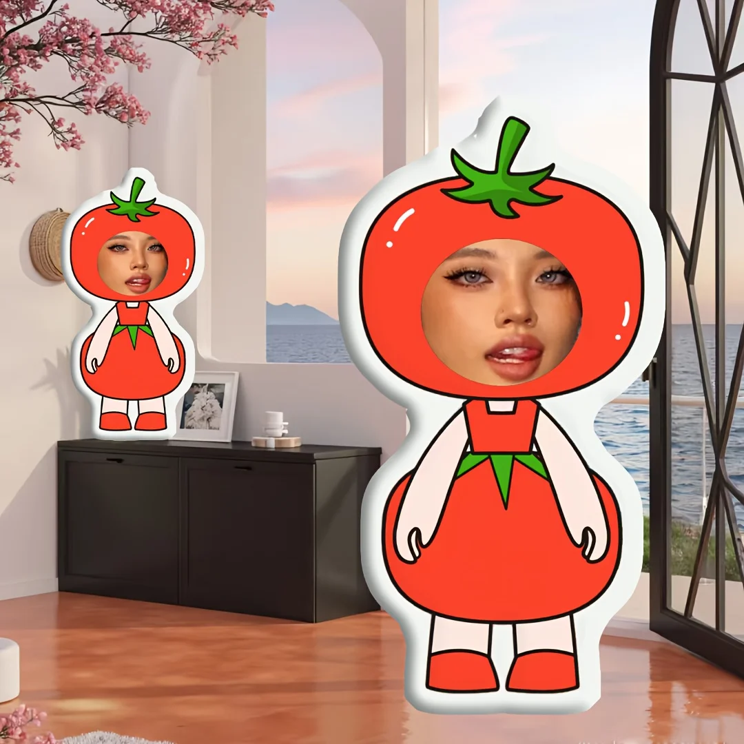 Custom Tomato-Shaped Pillow – A Personalized Tomato-style Pillow That Can Hold Family Photos, Perfect for Sofa and Bedroom Decor