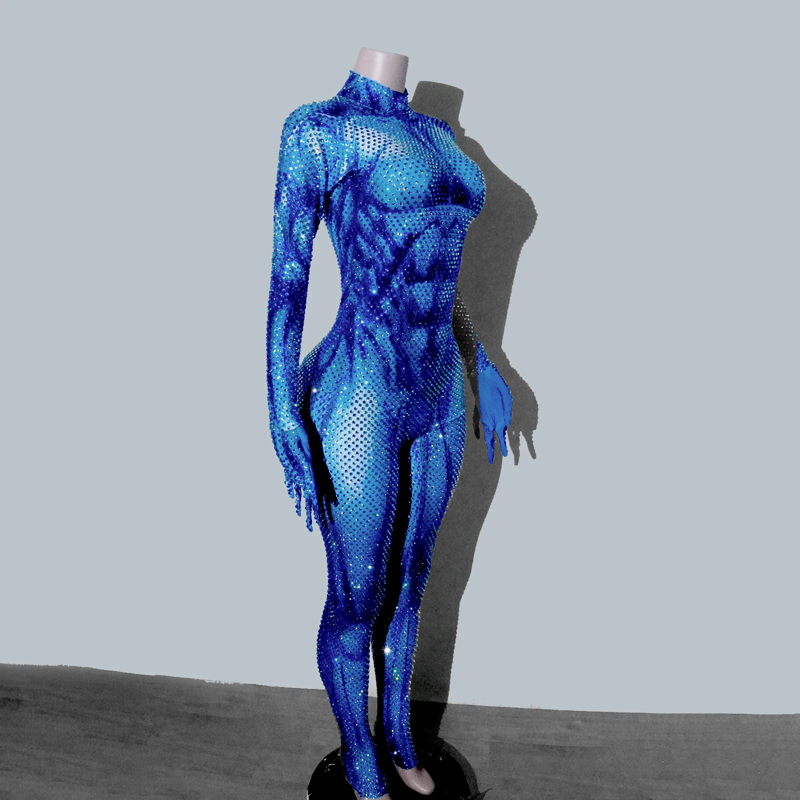 Męski luksusowy kombinezon z dżetami, elastyczny spandex, seksowny strój sceniczny dla DJ-a, kostium taneczny, dla muskularnego mężczyzny, tancerza barowego.