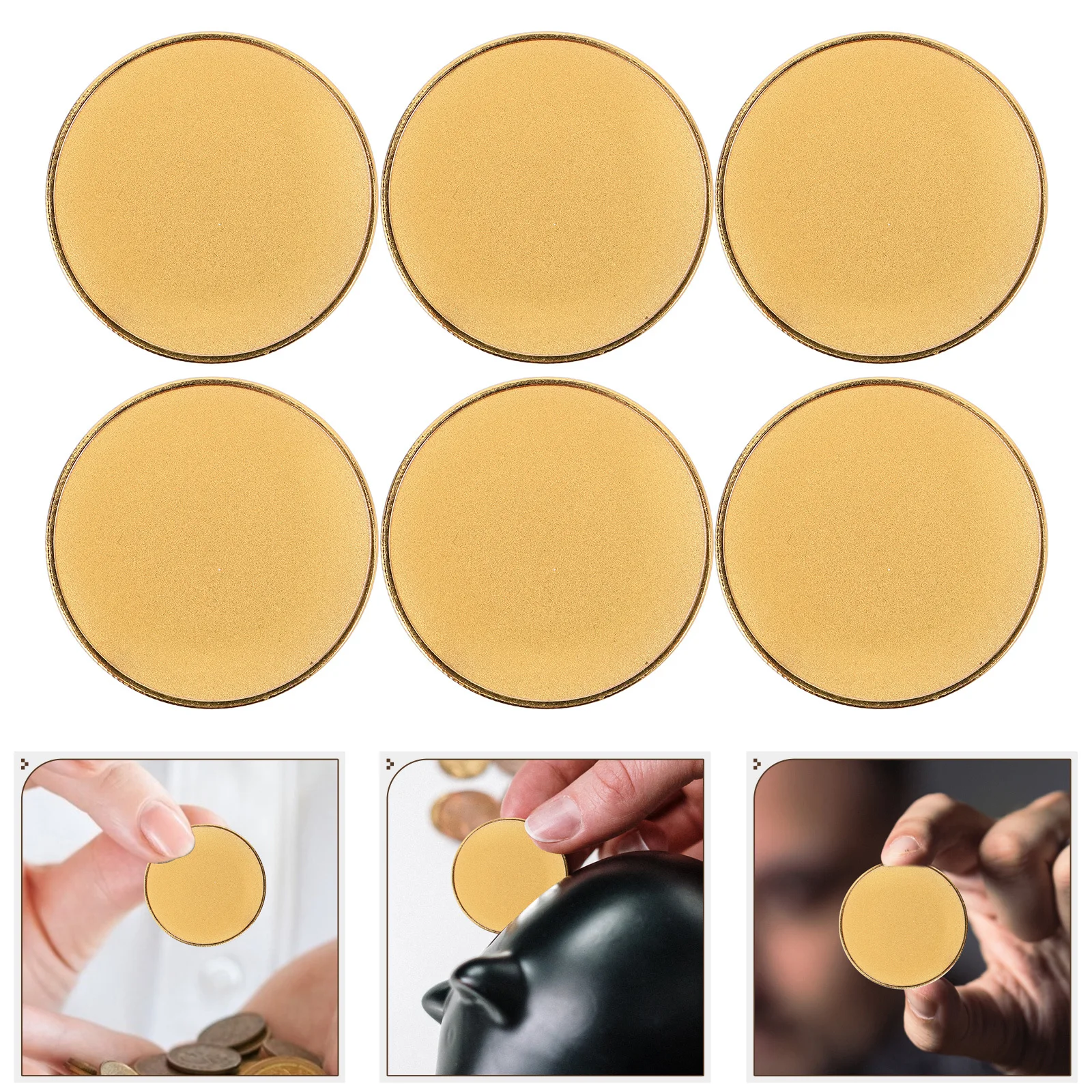 6Pcs Threaded Edge Blank Coin 40mm Alloy Round Engraving Blanks Metal Plaques Laser Engraving Blanks DIY Crafts Supply