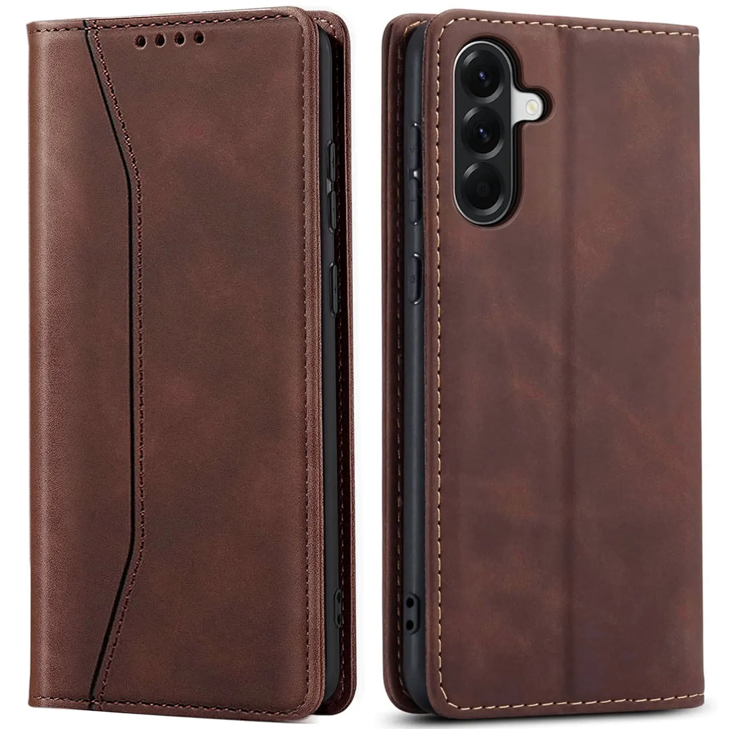 

Бронзовый чехол из искусственной кожи для Samsung Galaxy A17, противоударный чехол-бумажник с откидными слотами для карт, магнитный чехол для телефона