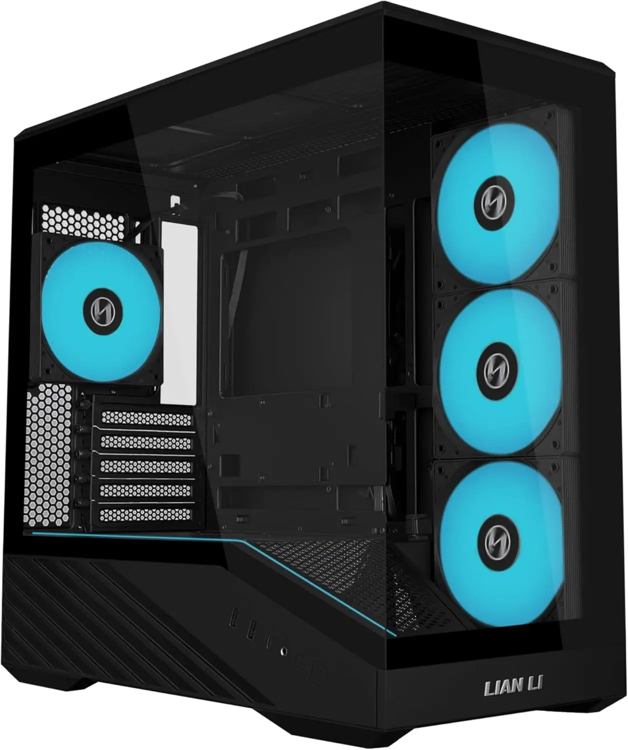

Compact Micro-ATX PC Case with Pre-installed ARGB Fans, Tempered Glass Panels, Supports 415mm GPU and 360mm Radiator - Black