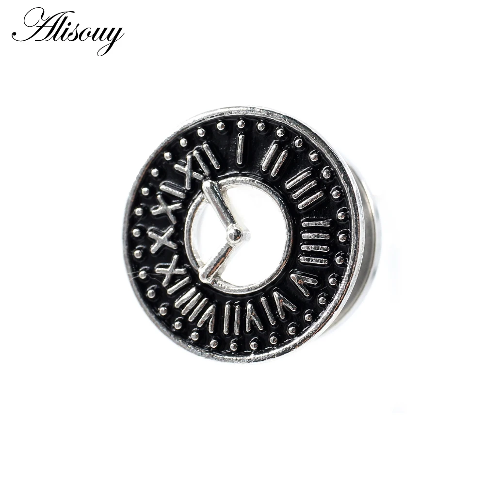 Alisouy 2 Stück Edelstahl Blume Zirkonia Mond Stern Uhr Herz Schraube Ohr Tunnel Plugs Expander Messgeräte Körper Piercing Schmuck – Detail 32