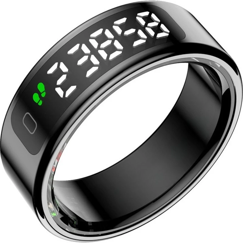 

Smart ring touch screen display heart rate pedometer sleep monitoring waterproof video page turning sports ring
