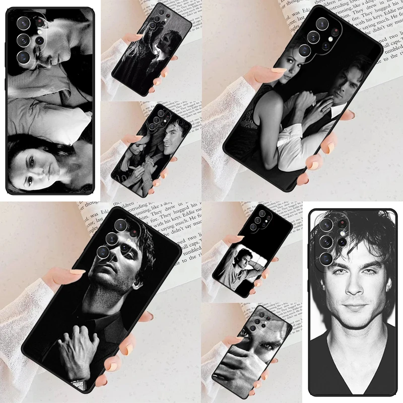 Damon Elena The Vampire Diaries Phone Case For Samsung Galaxy S24 S23 S22 S21 Ultra S10 Note 10 Pro S20 Plus FE S9 S8 Cover