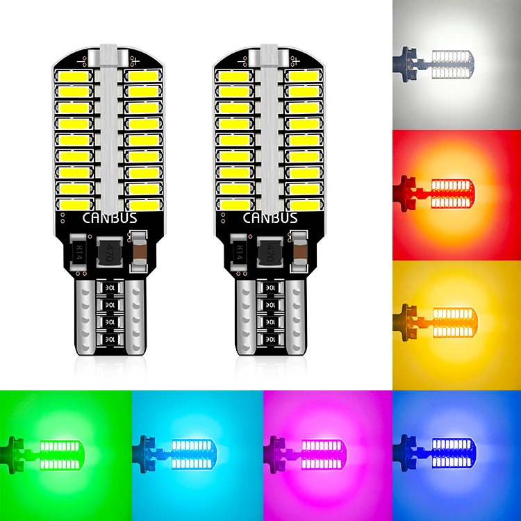 

2pcs Canbus T10 W5W 168 T15 W16W 921 912 T16 902 LED Bulbs 72pcs 4014SMD Super Bright 1500LM Car Reversing Light 6000K White 12V