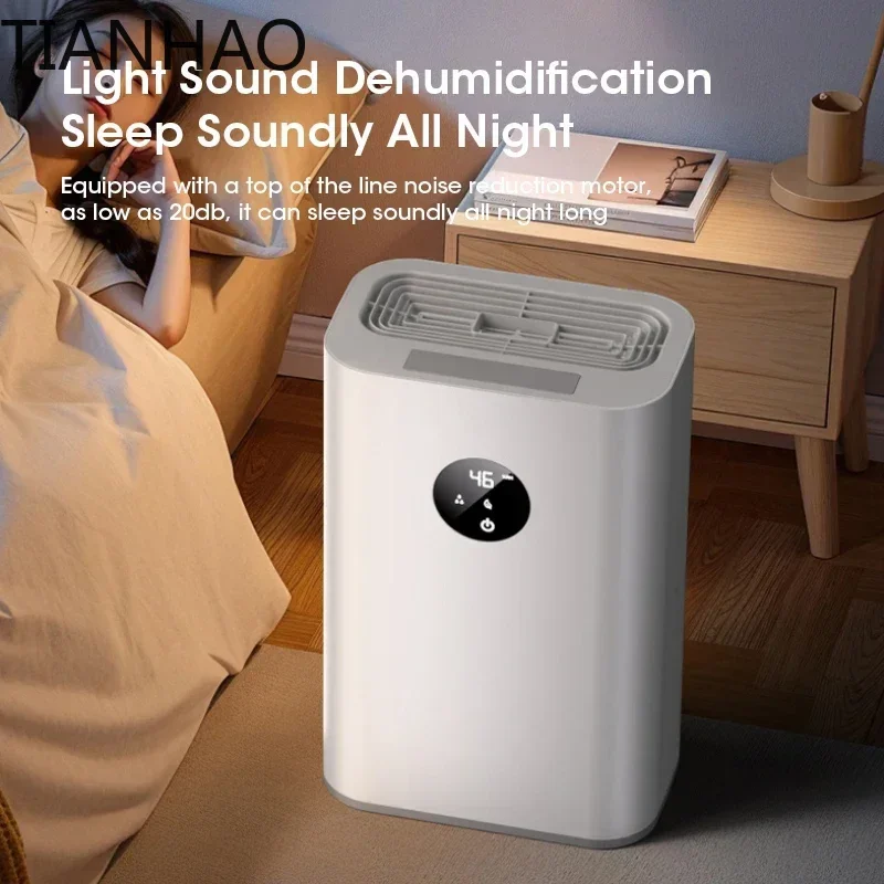 Smart Portable 2.5L Dehumidifier with 24H Timer for Damp Mold Moisture Removal in Home Basement Bedroom Bathroom