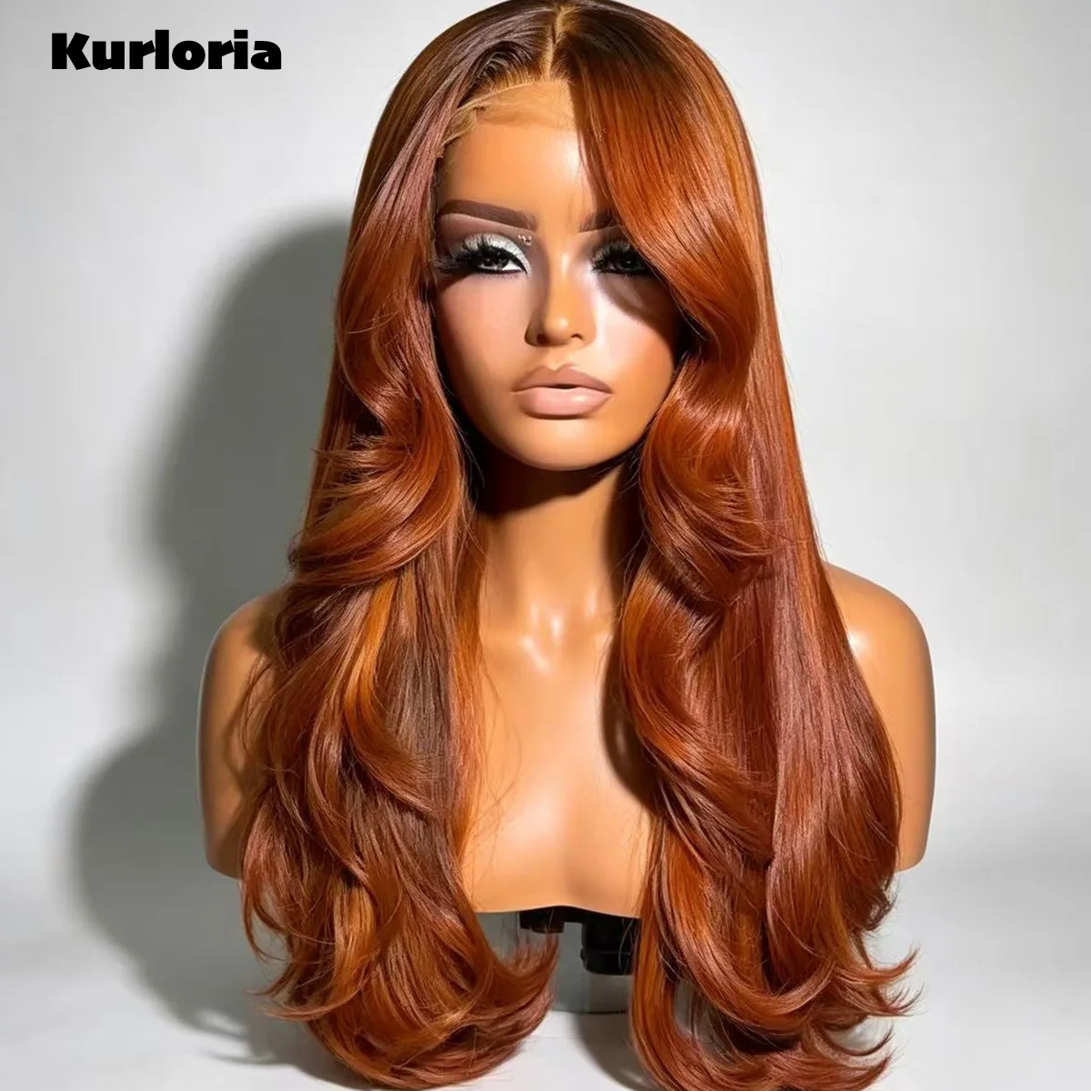 Ombre Orange Body Wave Wear‑and‑go Glueless Wig 13x6 13x4 HD Transparent Lace Front Wig 100% Human Hair Soft Bouncy Colored Wig