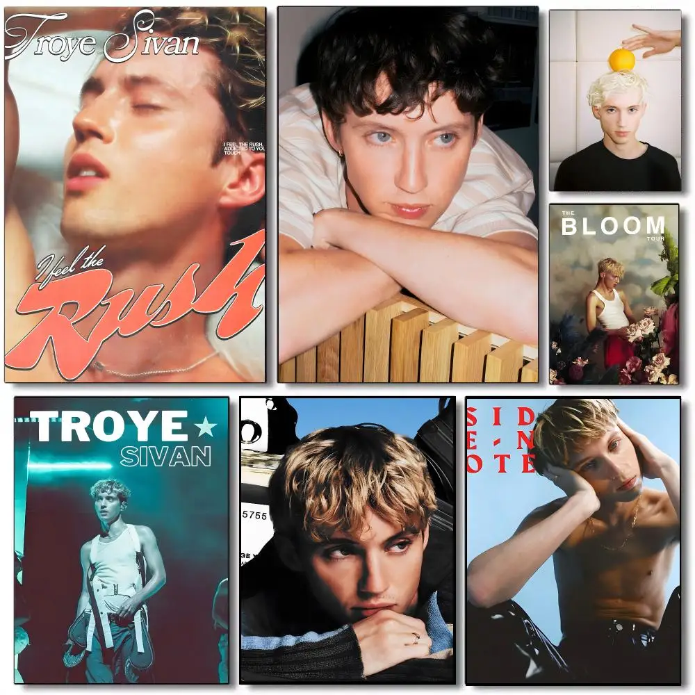 Famous Singer T-Troye Sivan Poster Self-adhesive Advanced Aesthetic Printing Paper Wall Art For Living Room Home Decor