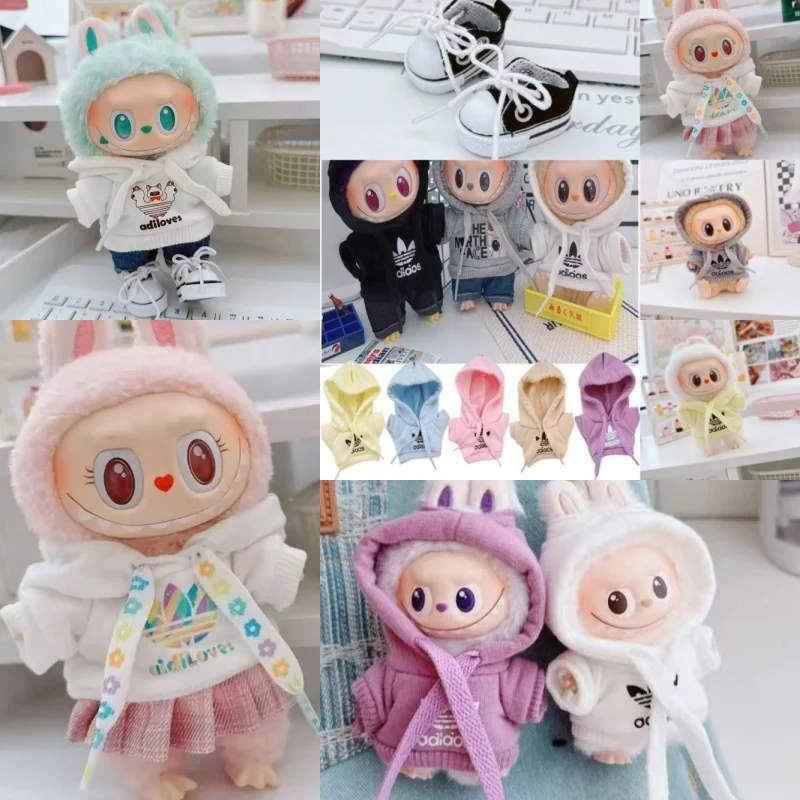 

15 17 см для V1 V2 V3 Кукла Лабу Одежда Модная толстовка и штаны Комплект корейского идола Модная кукла DIY Игрушка в подарок Одежда Аксессуары