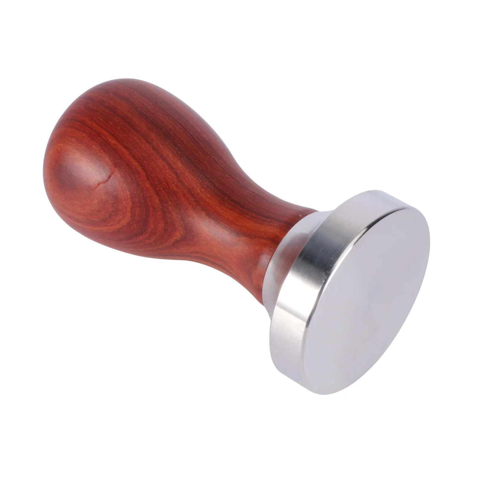 

1 Pc Red Sandalwood and Stainless Steel Italian Coffee Tamper 58mm Flat Base Espresso Tamper Coffee Bean Press