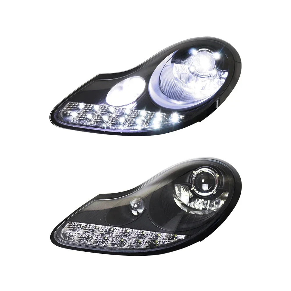 2PCS Head Lamp For Porsche boxster 986 LED Headlight 1997-2004 Headlights 986 DRL Turn Signal High Beam Angel Eye Projector Lens