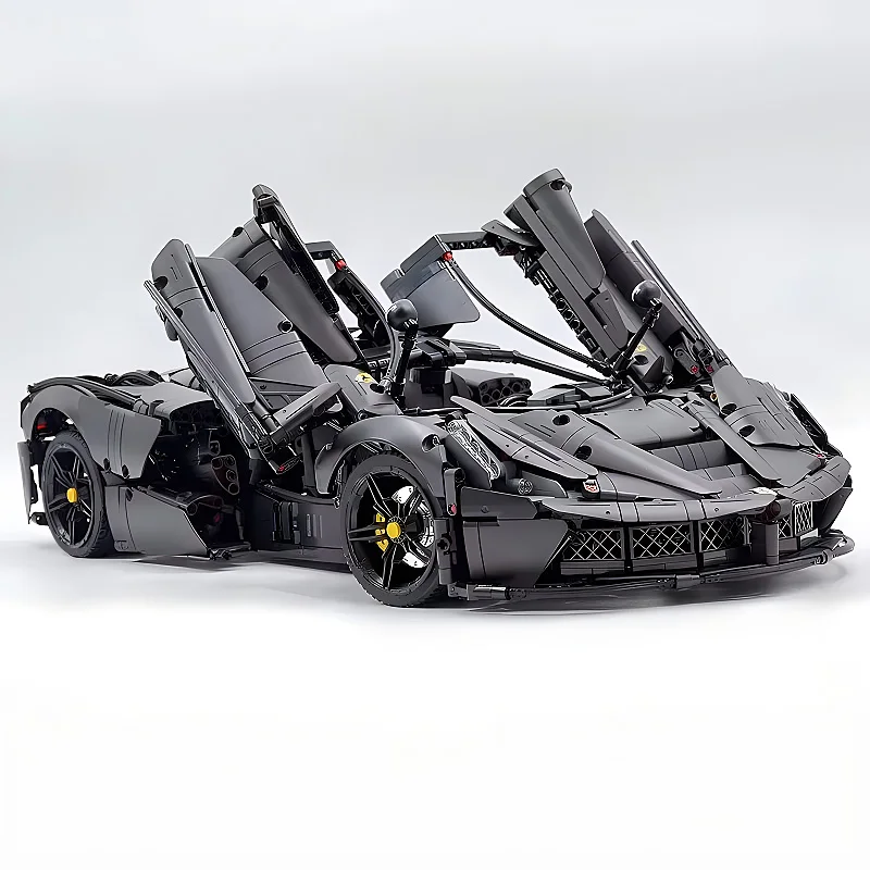 ความยากสูง MOC ทางเทคนิคสีดํา Super SportsCar Hypercar รุ่น Building Blocks อิฐปริศนารถของเล่นสําหรับของขวัญเด็ก