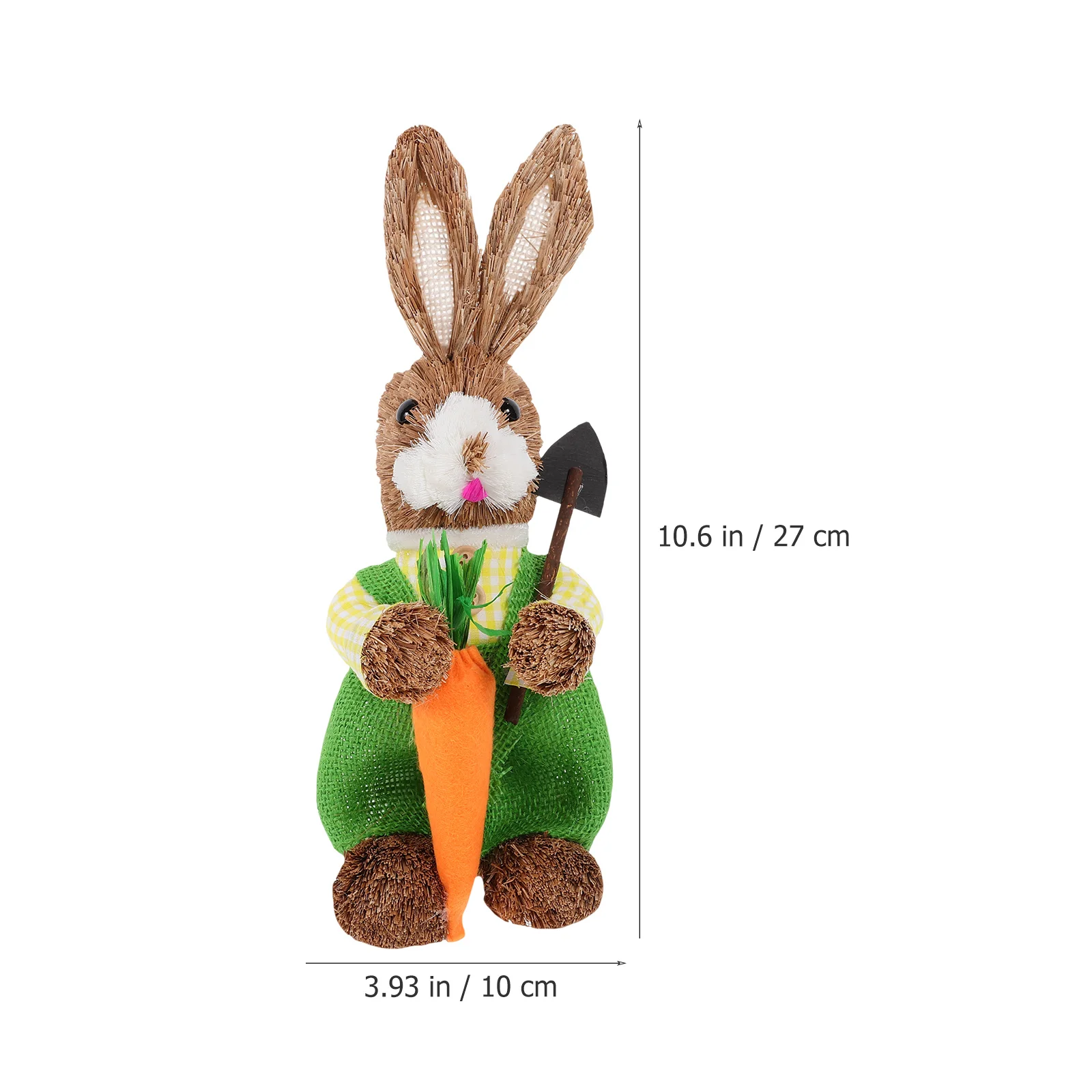 

Straw Woven Rabbit Easter Bunny Decor Desktop Small Rustic Bunny Ornament for Living Room Kitchen Table Decoration