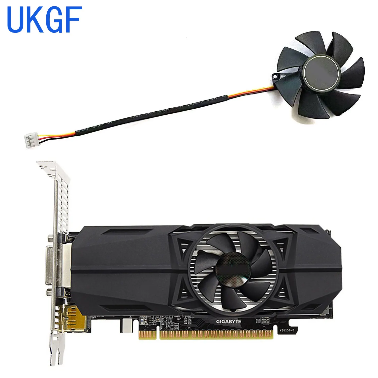 UKGF FS1250-S2053A 47mm 0.19A 3Pin GTX1050 For GIGABYTE GTX 1030 1050 1050Ti OC Low Profile 750 Ti Graphics Card Cooling Fan