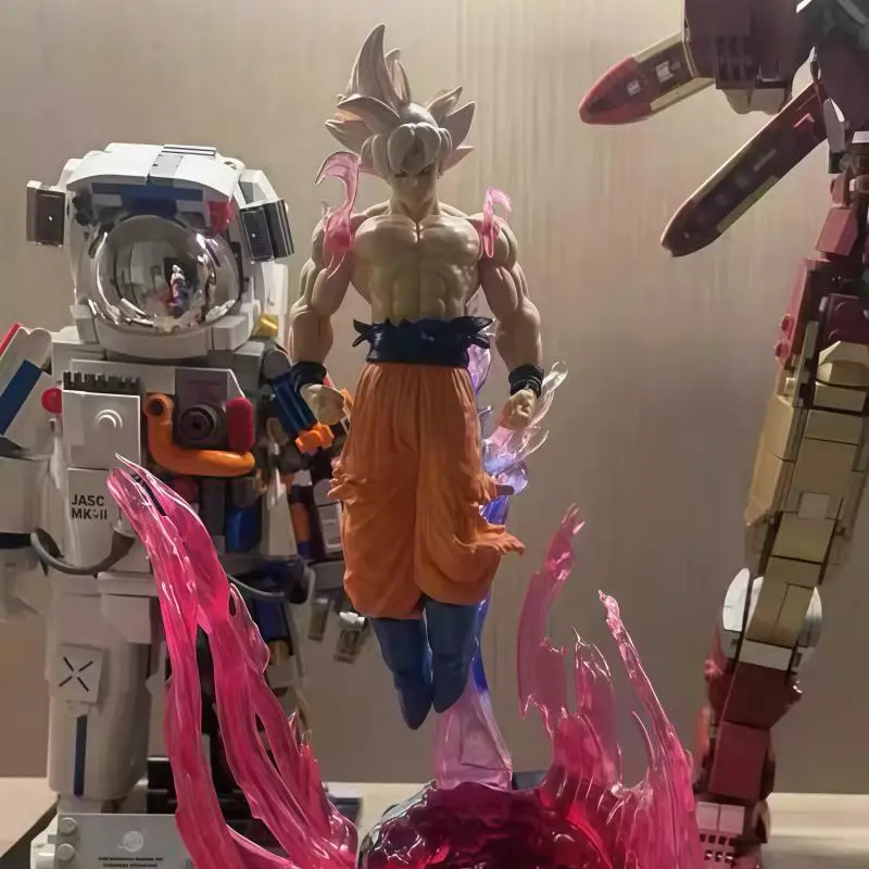 لعبة دراغون بول زد وو كونغ منصة مضيئة سايان نموذج زخرفة اليدوية أنيمي عمل الشكل تحصيل لعيد الميلاد هدية عيد الميلاد #3