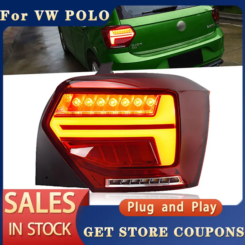 Car Lights For Polo 2019-2022 LED Auto Taillight Assembly Upgrade High Configure Rear Dynamic Highlight Accessories Facelift