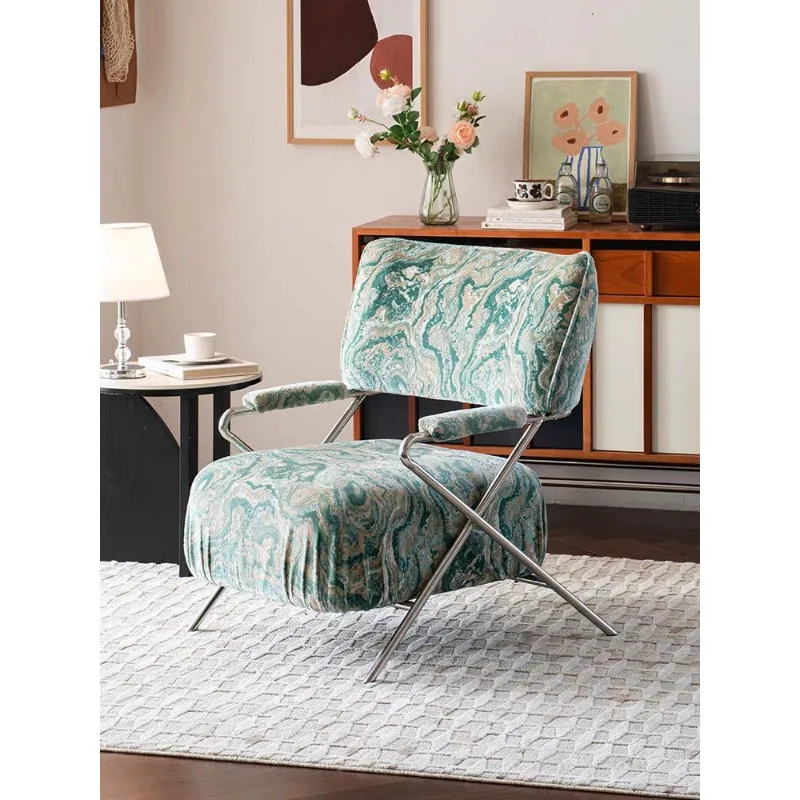 

Medieval single sofa chair size apartment household living room leisure chair designer lazy back armchair