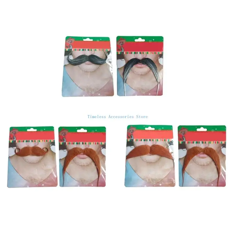 

97QE Novelty Fake Mustaches,Mustache Party Supplies,Adhesive Fake Beard Mustaches for Masquerades Party & Performances