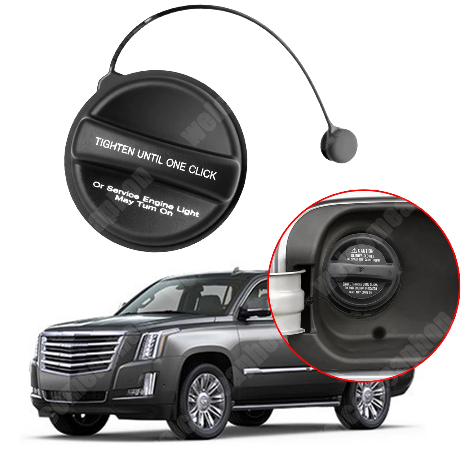 For Cadillac Escalade 2015-2016 ABS Plastic Leak-Proof Seal Fuel Door Cover Fuel Gas Tank Filler Cap Cover