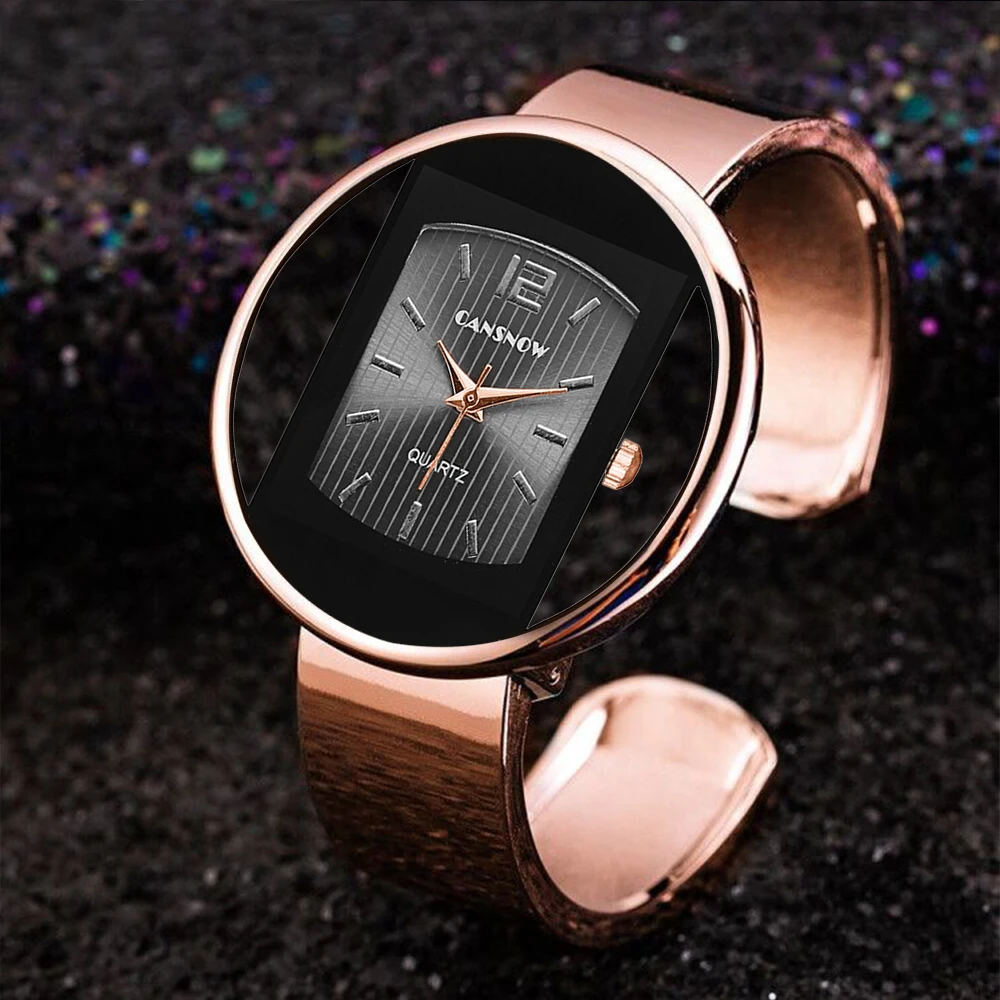 Gold Watch For Women 2023 New Luxury Bangle Sliver Fashion Bracelet Hollowed Dial Lady Quartz Wristwatches Gifts Zegarek Damski