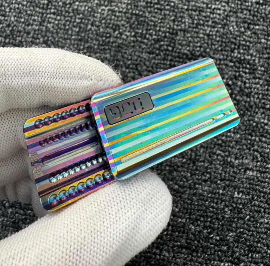 Used EDC DJG Drive Straight Pattern Timascus Big Brother Mechanical Brand Pushing Fidget Slider Decompression Toy