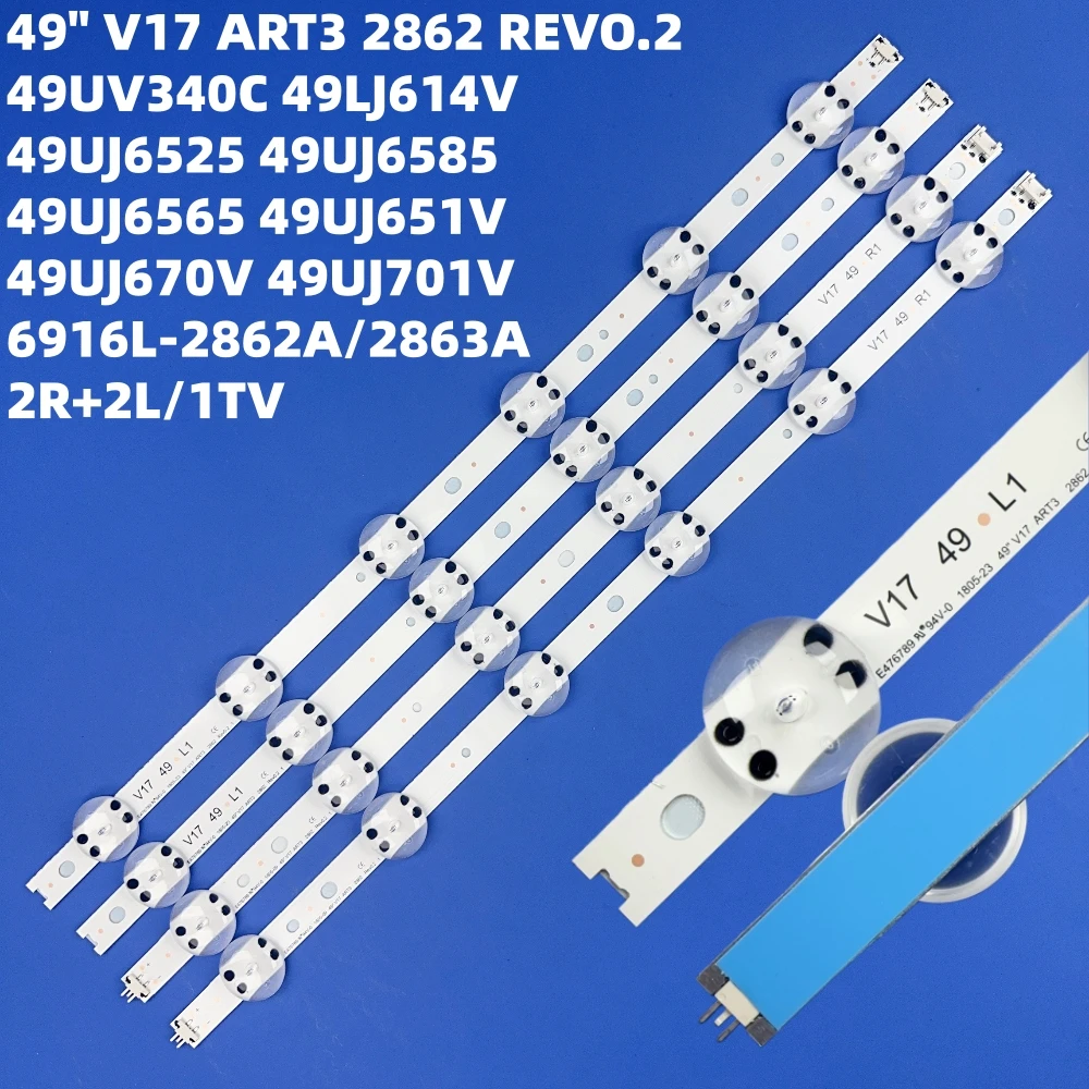 LED Backlight Strip for TV 49uj6565 49uj6525 49uj6585 49uj6510 49uj6560 ART3 2862 2863 6916L-2862A 6916L-2863A 49UV340C 49UJ670V