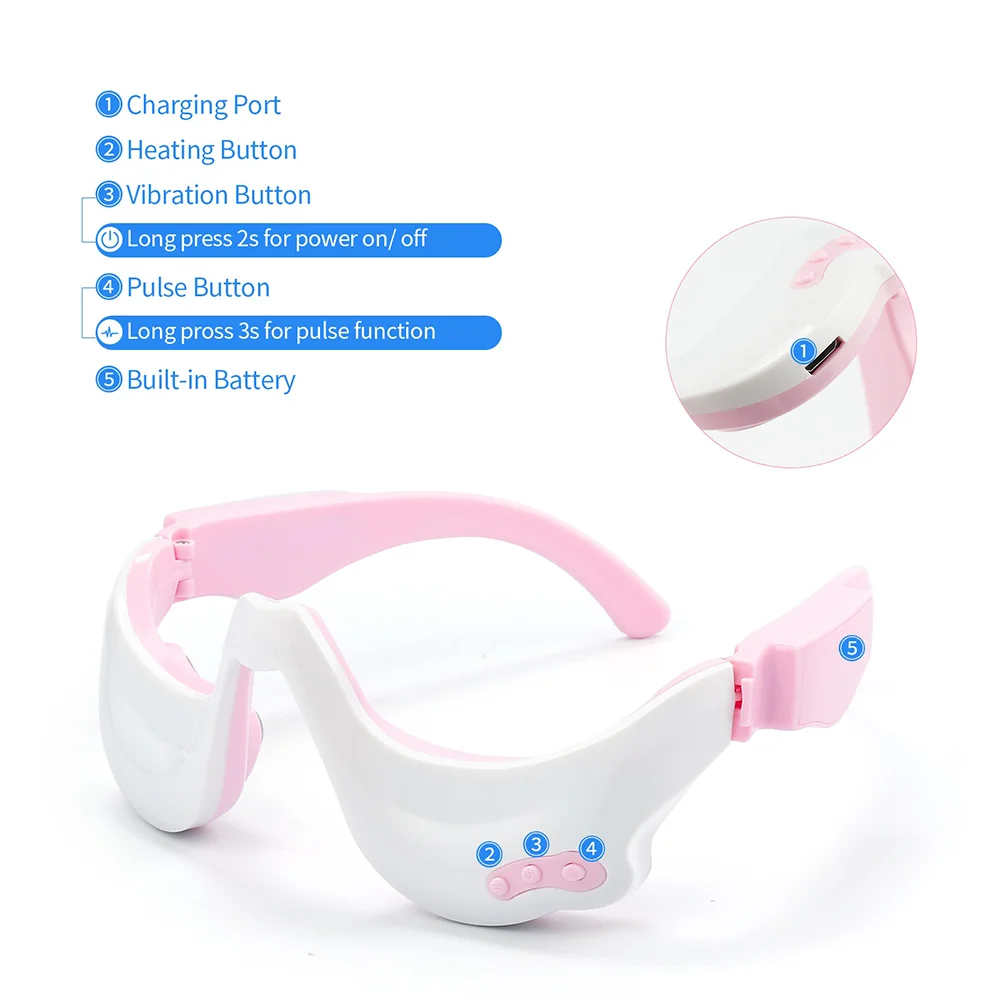 EMS Eyes Massager Micro-Current Vibration Pulse Eye Relax terapia di riscaldamento alleviare l'affaticamento sbiadisce occhiaie antirughe