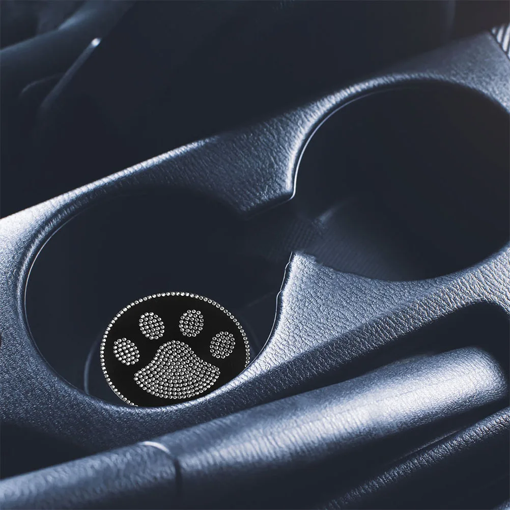 

4Pcs Bling Car Coasters Rhinestone Encrusted Cute Cartoon Non Slip Cup Holders Decorative Accessories Interior Enhancements