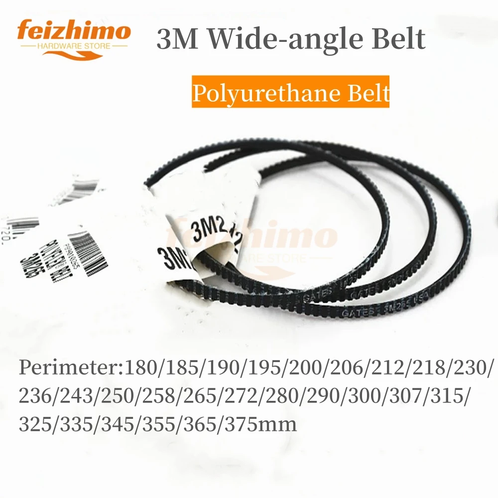 3M 180/185/190/195/200/206/212-387mm wide-angle belt lathe V-belt drive belt model lathe motor belt wide-angle polyurethane belt