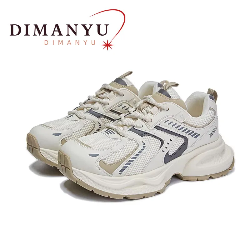 

DIMANYU Women's Sneakers Fall 2024 New Thick Soled Female Casual Shoes Mesh Surface Breathable Lace-up Running Shoes Ladies