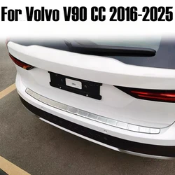 볼보 V90 / V90 CC 2016-2025 용 자동차 액세서리, 스테인리스 스틸 리어 범퍼 보호대 실 트렁크 리어 가드 트레드 플레이트 트림