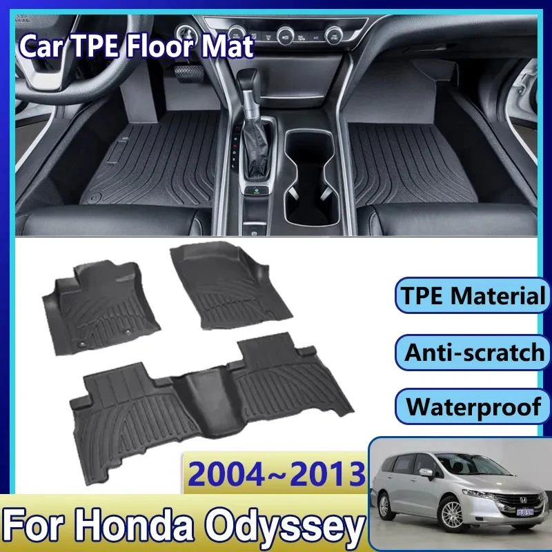 

Car Floor Mat For Honda Odyssey 2004~2013 Accesories RB1 RB2 RB3 RB4 Waterproof Leather Mud Carpet TPE Foot Pad Full Rug Tappeto