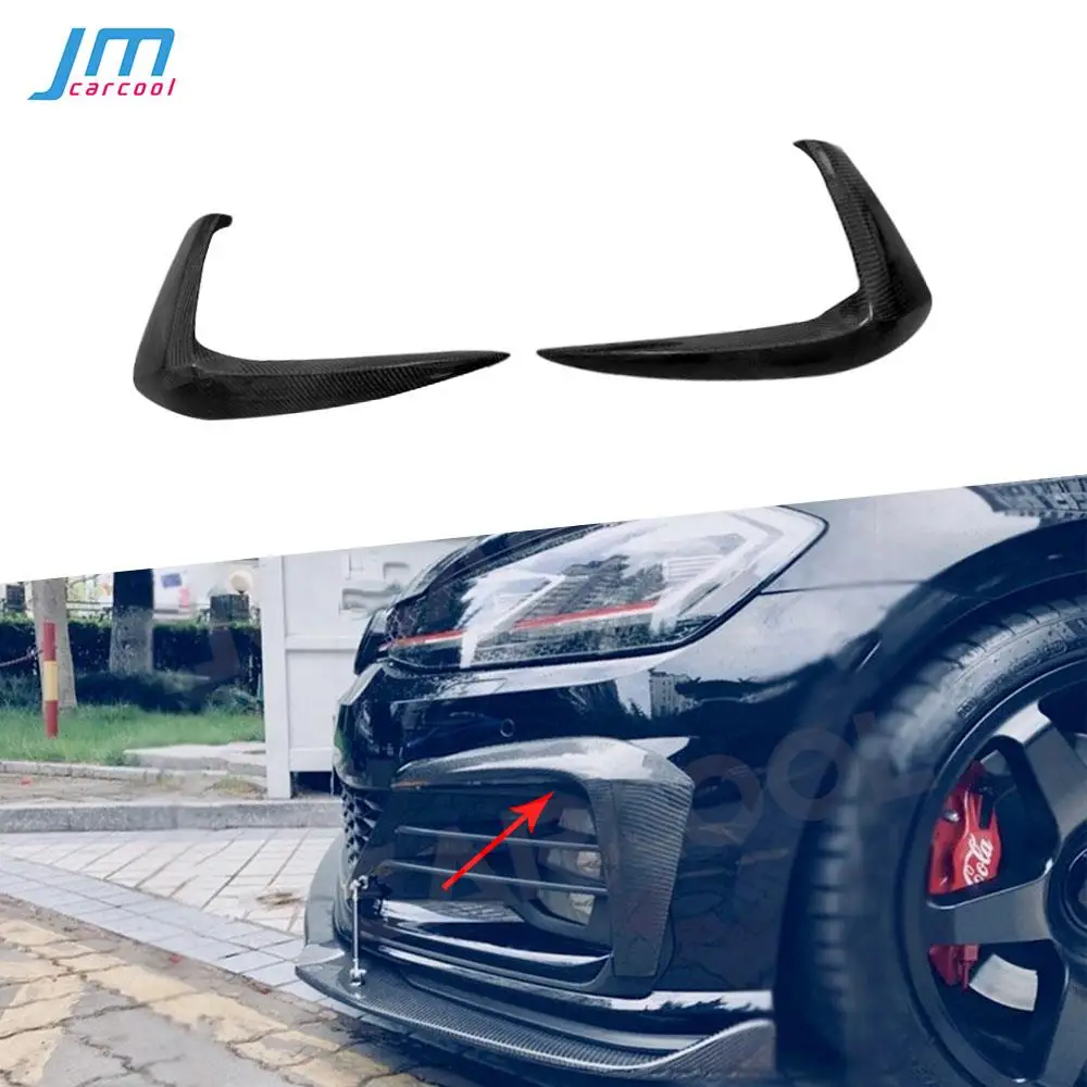 

Carbon Fiber Material Front Bumper Lip Splitters FRP Unpainted Flaps Apron Fit For Volkswagen VW Golf 7.5 GTI 2018 2019