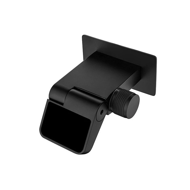 Full copper gun gray digital display concealed washbasin faucet embedded in the wall-style  folding rotating waterfall